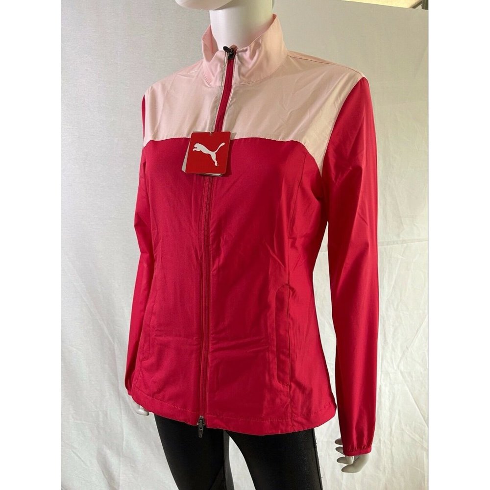 NWT Puma Women's Activewear Track Jackets Red Pink Full Zip Pockets Size S